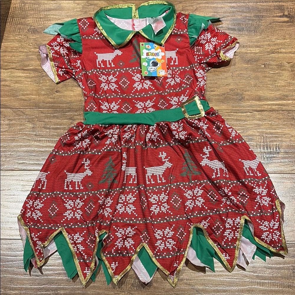 Girls elf costume dress or pajama option size 8-10Y